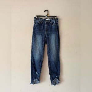 Kancan Women's Blue Distressed Skinny Fit Jeans